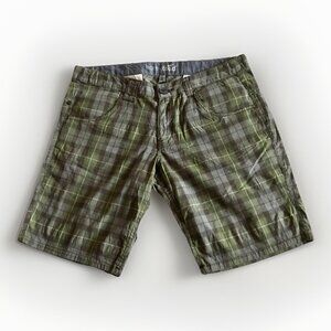 Horny Toad Green Plaid Check Flat Front Shorts Women's Size 4